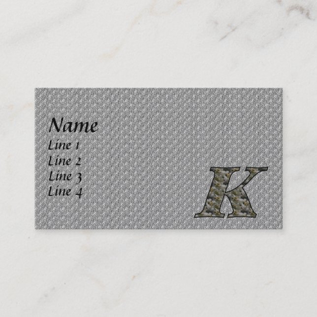 Monogram Initial K Hydrangea Business Card (Front)