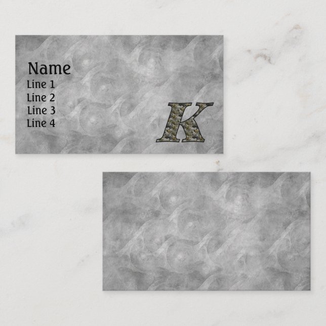 Monogram Initial K Hydrangea Flowers Business Card (Front/Back)