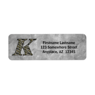 Monogram Initial K Hydrangea Return Address 