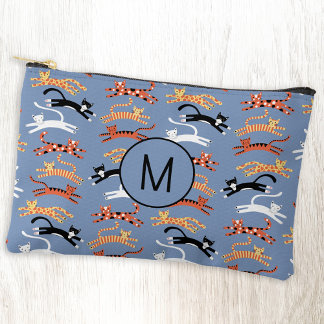 Monogram Initial Kitty Cat Personalised Accessory Pouch