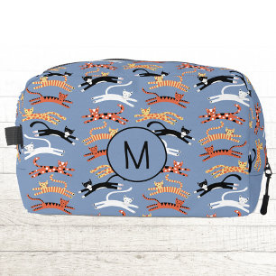 Monogram Initial Kitty Cat Personalised Dopp Kit