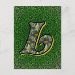 Monogram Initial L Daisies Flower Art Postcard