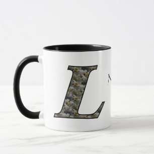 Monogram Initial L Hydrangea Flowers Personalised Mug