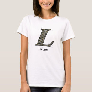 Monogram Initial L Hydrangea Flowers Personalised T-Shirt