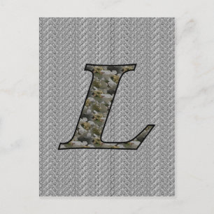 Monogram Initial L Hydrangea Flowers Postcard