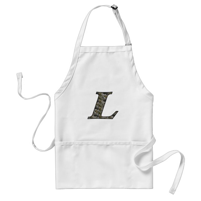 Monogram Initial L Hydrangea Flowers Standard Apron (Front)