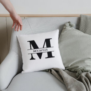Monogram Initial Last Name Personalised Wedding Cushion