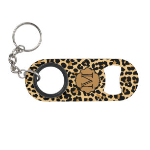 Monogram Initial Leopard Print Bottle Opener