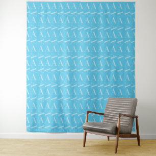 Monogram Initial Letter A, Aqua Blue Tapestry