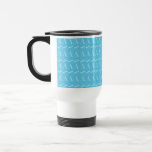Monogram Initial Letter A, Aqua Blue Travel Mug