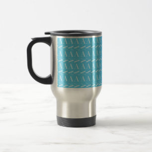 Monogram Initial Letter A, Aqua Blue Travel Mug