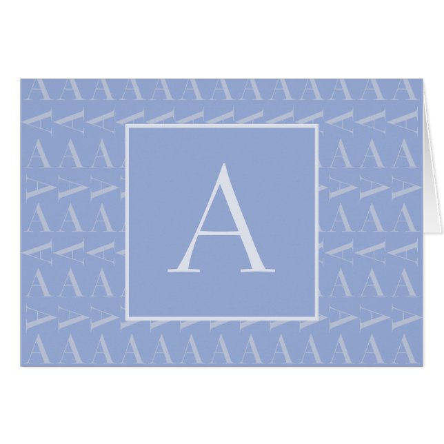 Monogram Initial Letter A, Blue (Front Horizontal)