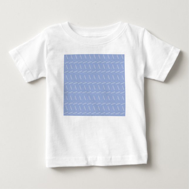 Monogram Initial Letter A, Blue Baby T-Shirt (Front)