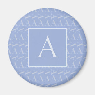 Monogram Initial Letter A, Blue Magnet