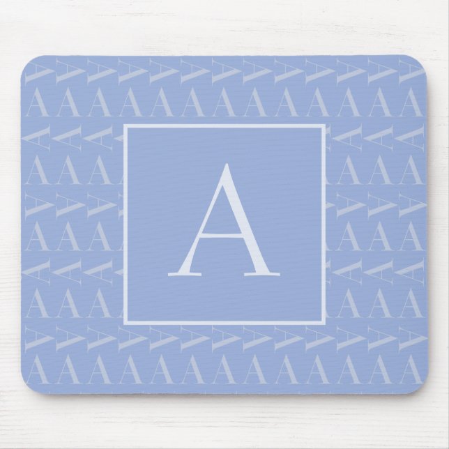 Monogram Initial Letter A, Blue Mouse Mat (Front)