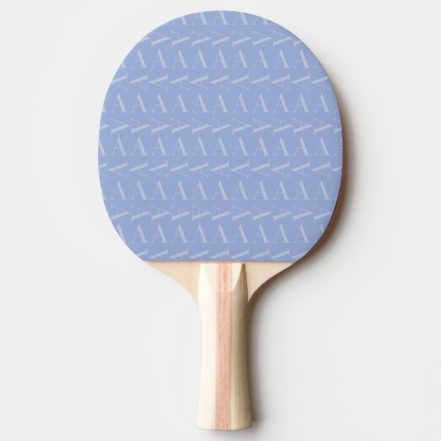 Monogram Initial Letter A, Blue Ping Pong Paddle (Front)