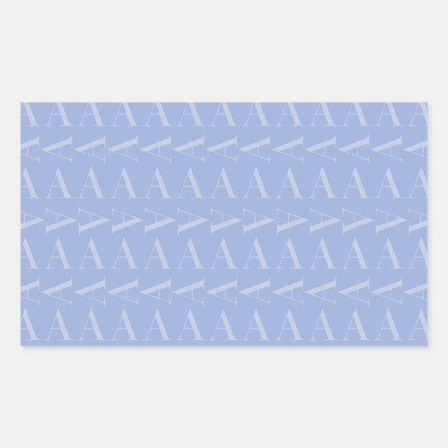 Monogram Initial Letter A, Blue Rectangular Sticker (Front)