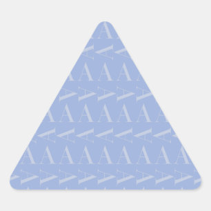 Monogram Initial Letter A, Blue Triangle Sticker