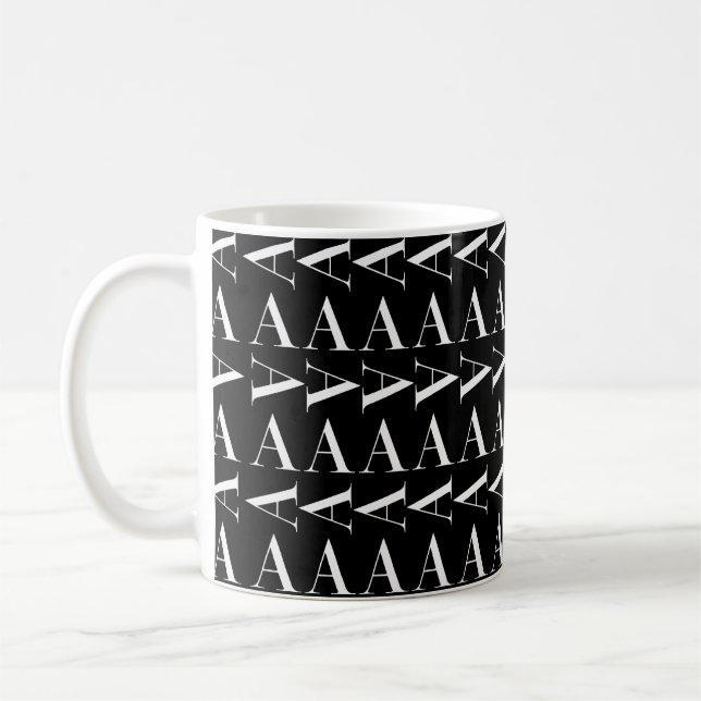 Monogram Initial Letter A, Choose Background Colou Coffee Mug (Left)