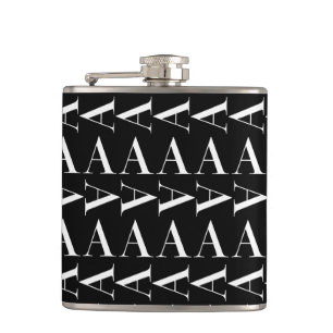 Monogram Initial Letter A, Choose Background Colou Hip Flask