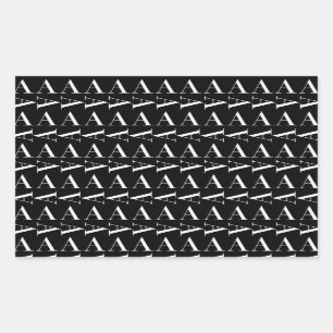 Monogram Initial Letter A, Choose Background Colou Rectangular Sticker