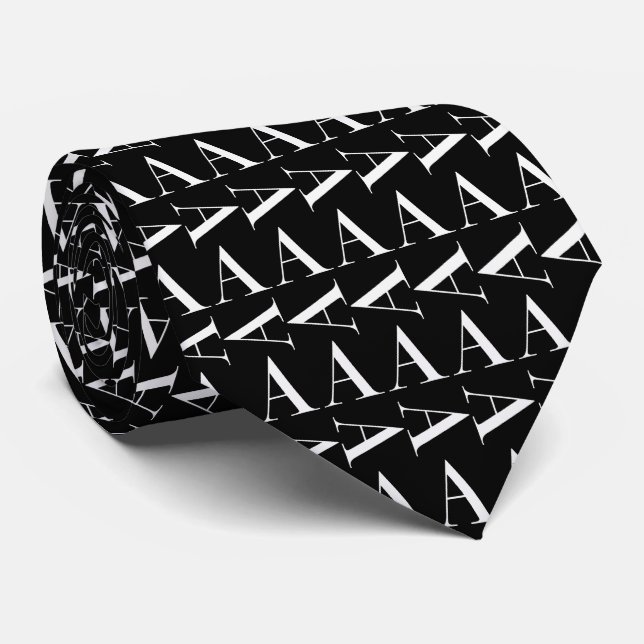 Monogram Initial Letter A, Choose Background Colou Tie (Rolled)
