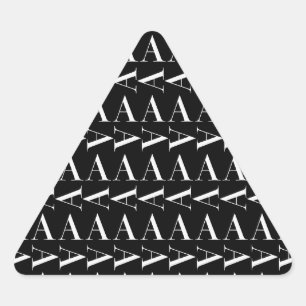 Monogram Initial Letter A, Choose Background Colou Triangle Sticker