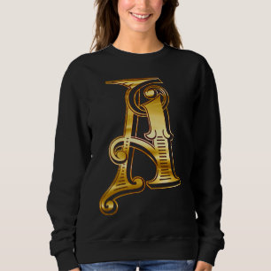 Monogram Initial Letter A Gold Sweatshirt