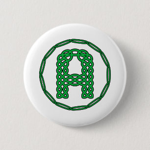 Monogram Initial Letter A In Celtic Style 6 Cm Round Badge