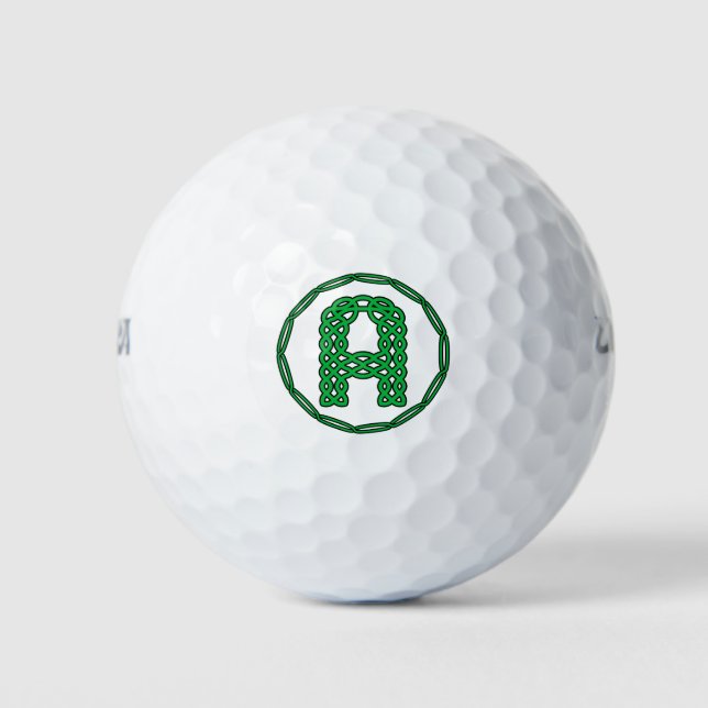 Monogram Initial Letter A In Celtic Style Golf Balls (Front)