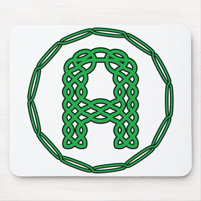 Monogram Initial Letter A In Celtic Style Mouse Mat (Front)