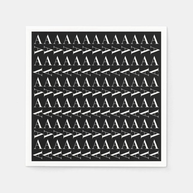 Monogram Initial Letter A Napkin (Front)