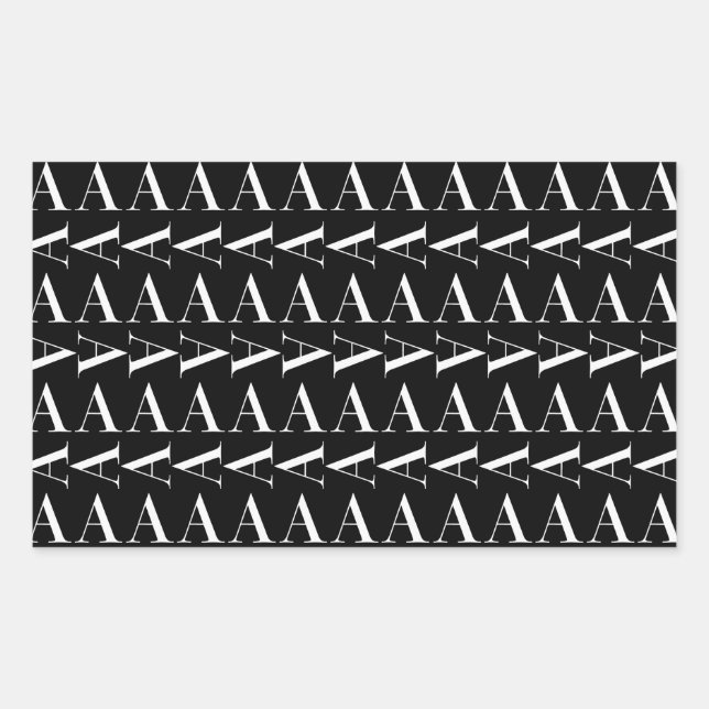 Monogram Initial Letter A Rectangular Sticker (Front)