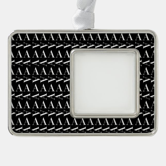 Monogram Initial Letter A Silver Plated Framed Ornament (Front)