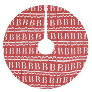 Monogram Initial Letter B, Choose Background Brushed Polyester Tree Skirt