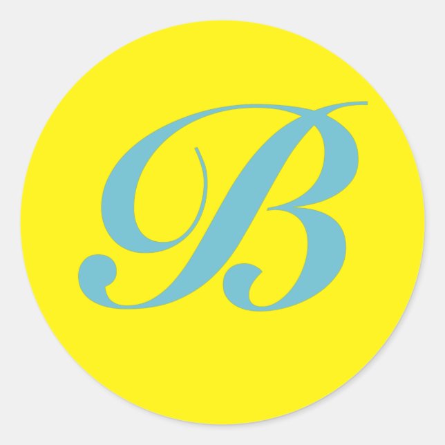 Monogram Initial Letter B Classic Round Sticker (Front)