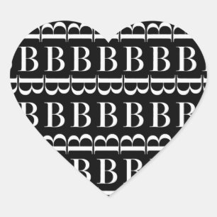 Monogram Initial Letter B Heart Sticker