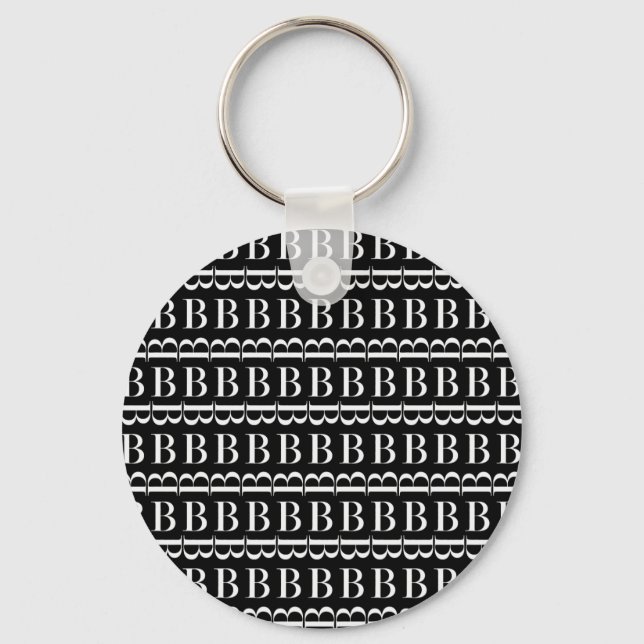 Monogram Initial Letter B Key Ring (Front)