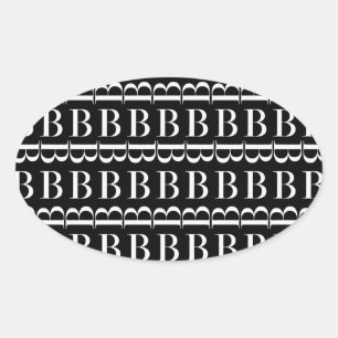 Monogram Initial Letter B Oval Sticker