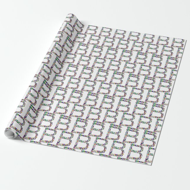 Monogram Initial Letter B Wrapping Paper (Unrolled)
