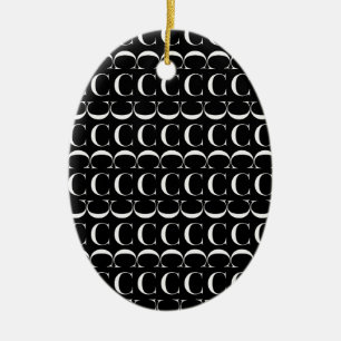 Monogram Initial Letter C Ceramic Tree Decoration
