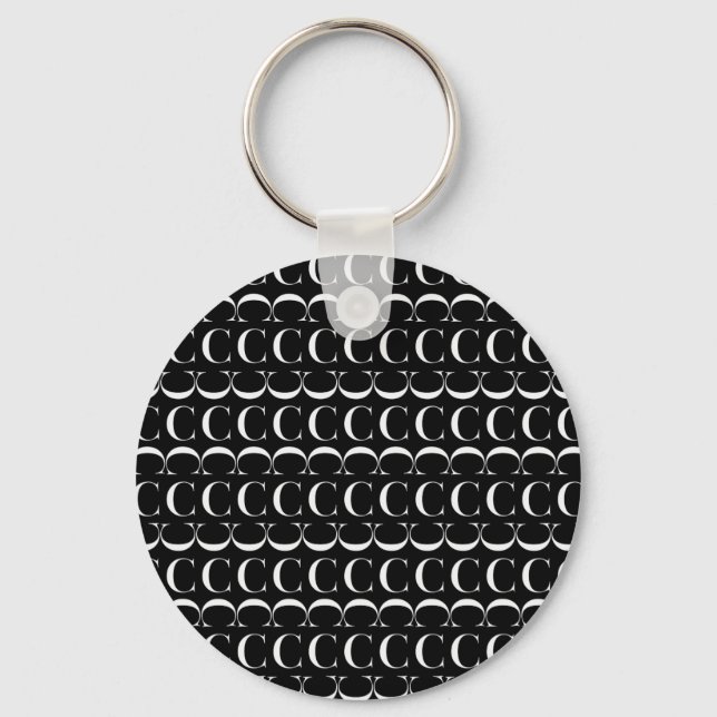 Monogram Initial Letter C Key Ring (Front)