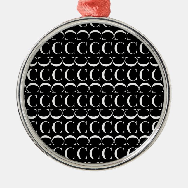 Monogram Initial Letter C Metal Tree Decoration (Front)