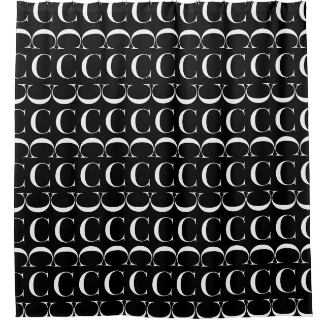 Monogram Initial Letter C Shower Curtain (Front)