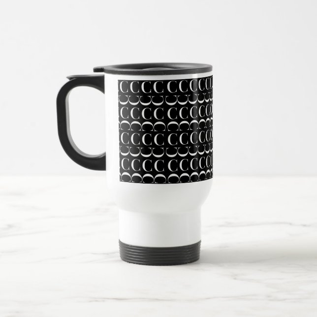 Monogram Initial Letter C Travel Mug (Left)