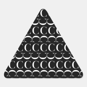 Monogram Initial Letter C Triangle Sticker