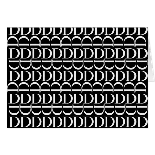 Monogram Initial Letter D (Front Horizontal)