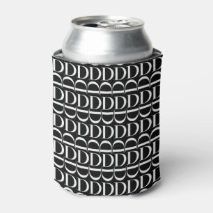 Monogram Initial Letter D, Choose Background Colou Can Cooler