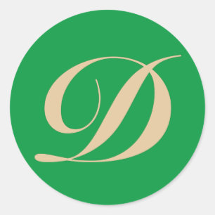 Monogram Initial Letter D Classic Round Sticker