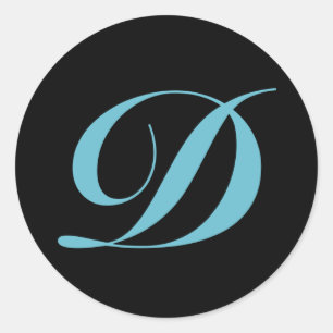 Monogram Initial Letter D Classic Round Sticker